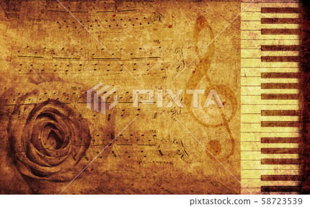 Music background with rose Music background with rose 58723539