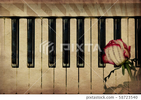 Music background with rose Music background with rose 58723540
