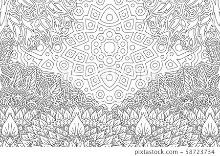Art for coloring book with stylized landscape 58723734