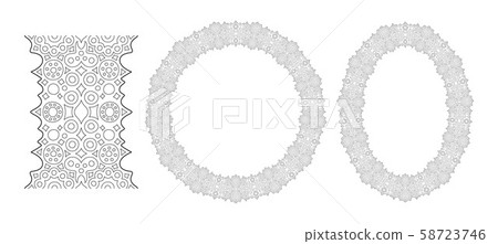 Line art for coloring book with ellipse pattern Line art for coloring book with ellipse pattern 58723746