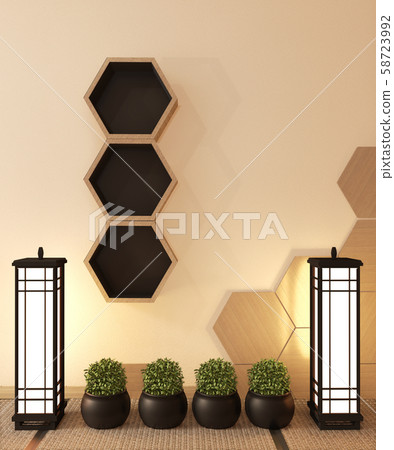 Wooden Hexagon shelf and wooden hexagon tiles Wooden Hexagon shelf and wooden hexagon tiles 58723992