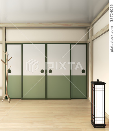Ryokan green room zen very japanese style.3D 58724036