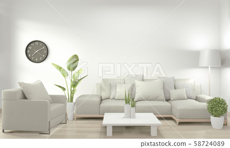 White living room with white sofa and decoration White living room with white sofa and decoration 58724089