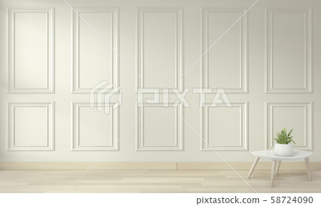Empty modern contemporary room and design wall 58724090