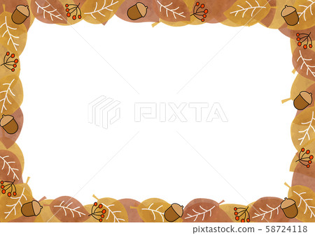 Leaf, leaf, fallen leaf, dead leaf, acorn frame 58724118