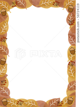 葉，葉，落葉，枯葉，橡子框架 58724119