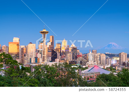 Seattle, Washington, USA downtown skyline at night Seattle, Washington, USA downtown skyline at night 58724355