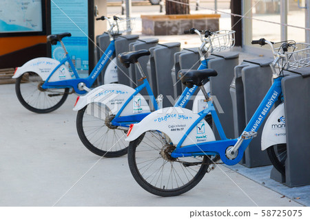 Manavgat, Turkey July 14, 2019: Bike rent. 58725075