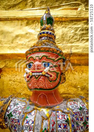 Yaksha statue, Grand Palace, Bangkok, Thailand 58725110