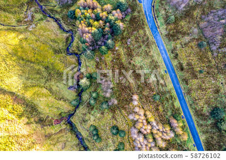 Aerial view from Glengesh Pass by Ardara, Donegal, Ireland 58726102