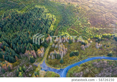 Aerial view from Glengesh Pass by Ardara, Donegal, Ireland 58726150