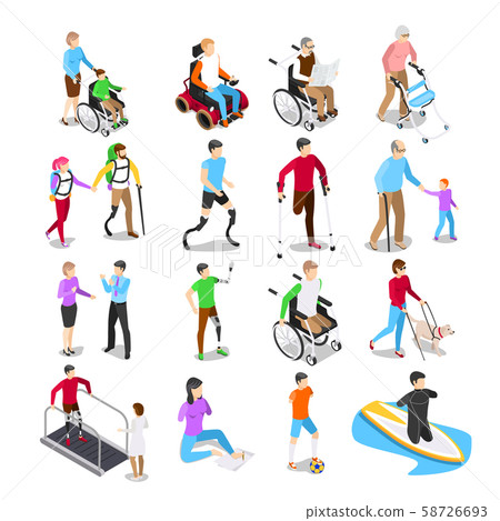 handicapped wheelchair and hearing impaired clipart