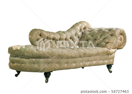 Vintage chaise longue shabby original isolated on Vintage chaise longue shabby original isolated on 58727463