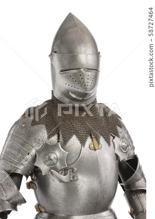 three quarter view of knight in armour isolated on three quarter view of knight in armour isolated on 58727464