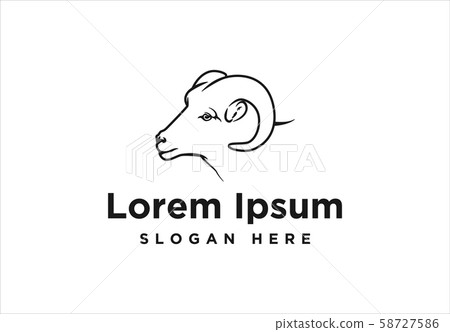 goat, sheep, mono line Logo Inspiration isolated goat, sheep, mono line Logo Inspiration isolated 58727586