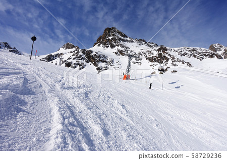 St. Moritz, a ski resort in Switzerland in winter 58729236