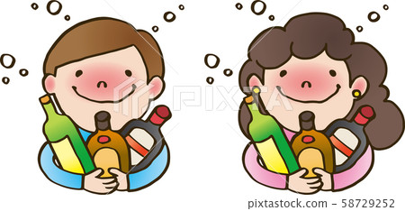 I love alcohol! Men and women set I love alcohol! Men and women set 58729252
