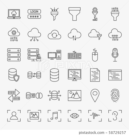 Data Science Line Icons Set Data Science Line Icons Set 58729257