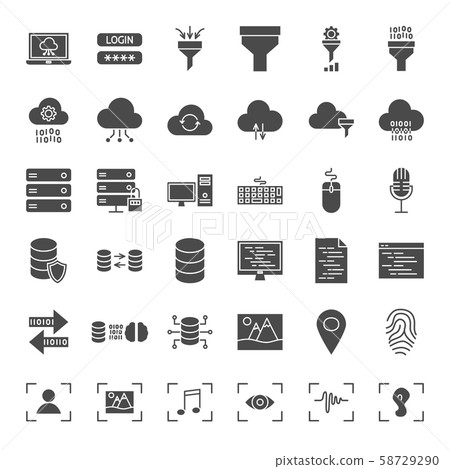 Data Science Solid Web Icons - Stock Illustration [58729290] - PIXTA