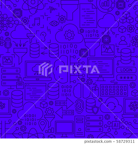 Line Data Science Seamless Pattern Line Data Science Seamless Pattern 58729311