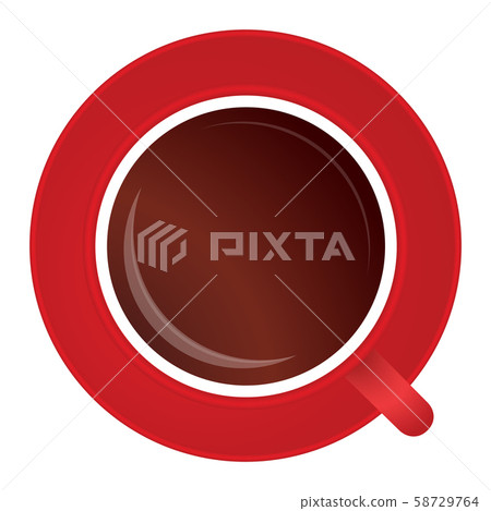 Full red cup of black tea or coffee on white Full red cup of black tea or coffee on white 58729764