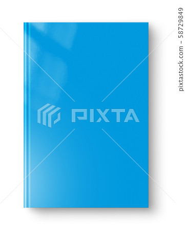 Closed blue blank book isolated on white Closed blue blank book isolated on white 58729849