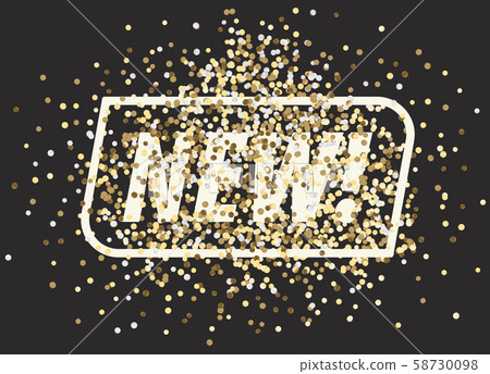 Shopping banner with NEW inscription and golden Shopping banner with NEW inscription and golden 58730098