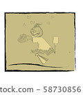 Halloween holiday. cute pumpkin character. chasing a sweetheart pumpkin 58730856