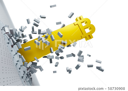 explosive growth of bitcoin, 3d rendering concept explosive growth of bitcoin, 3d rendering concept 58730908
