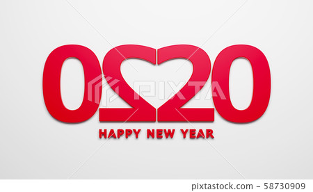 2020 Happy new year creative design background or 58730909