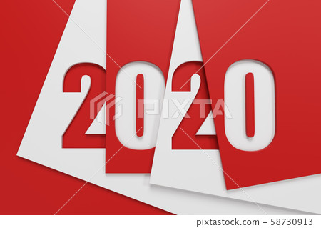 2020 Happy new year creative design background or 58730913