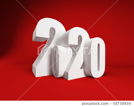 2020 Happy new year creative design background or 58730939