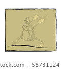 Halloween holiday. pumpkin shoot. cute pumpkin character monochrome 58731124