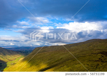 Aerial view from Glengesh Pass by Ardara, Donegal, Ireland 58731199