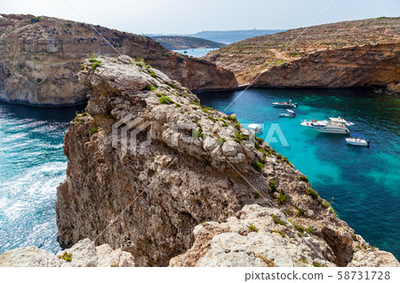 Pure crystal water of Blue Lagoon on Malta 58731728