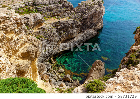 Pure crystal water of Blue Lagoon on Malta Pure crystal water of Blue Lagoon on Malta 58731729