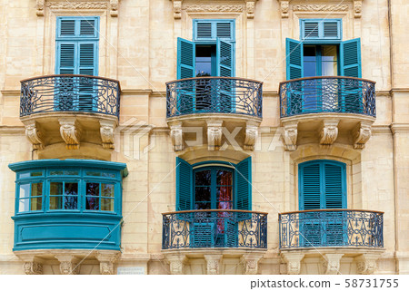 Malta architecture, facade of a house 58731755