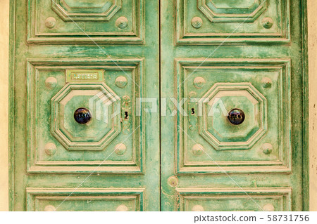 texture of wooden doors in Malta 58731756