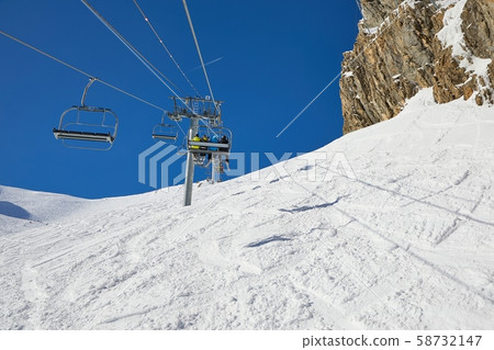 Ski lift at a ski resort, Val d'Allos Ski lift at a ski resort, Val d'Allos 58732147