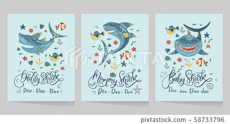 Cartoon Shark Illustration 58733796