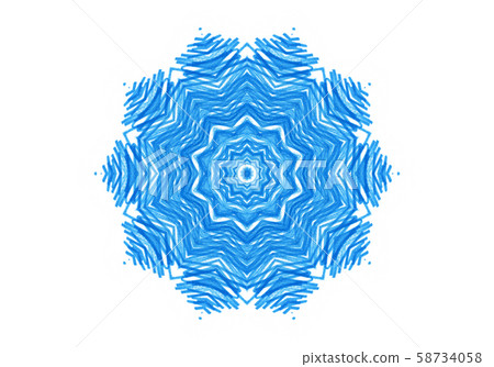 Abstract blue shape like a snowflake on a white Abstract blue shape like a snowflake on a white 58734058