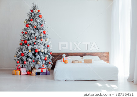 Merry Christmas gifts Interior white room holidays new year tree Merry Christmas gifts Interior white room holidays new year tree 58736451