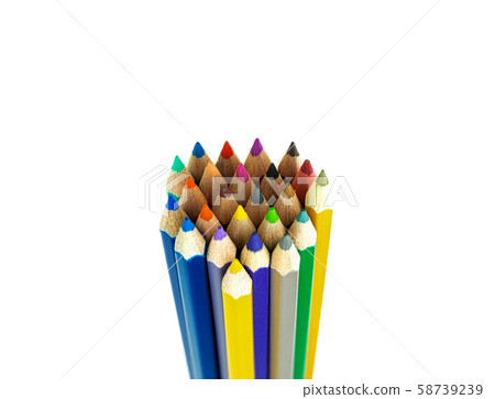 Collection of crayon de couleur for drawing at white background, Multi color pencil  58739239