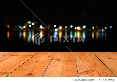 perspective wooden board over blur bokeh perspective wooden board over blur bokeh 58739664