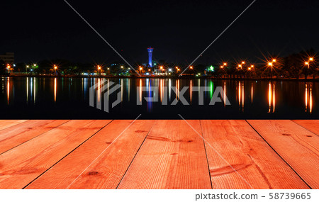 perspective wooden board over cityscape perspective wooden board over cityscape 58739665