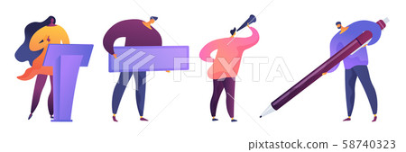 Business people flat vector illustrations set 58740323