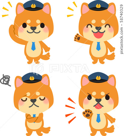 Dog patrol illustration set 58740329