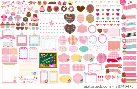 Valentine's day material set 58740473