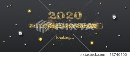 Golden loading bar with transition to 2020 new Golden loading bar with transition to 2020 new 58740500