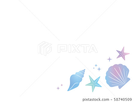 水彩貝殼框架2 水彩貝殼框架2 58740509